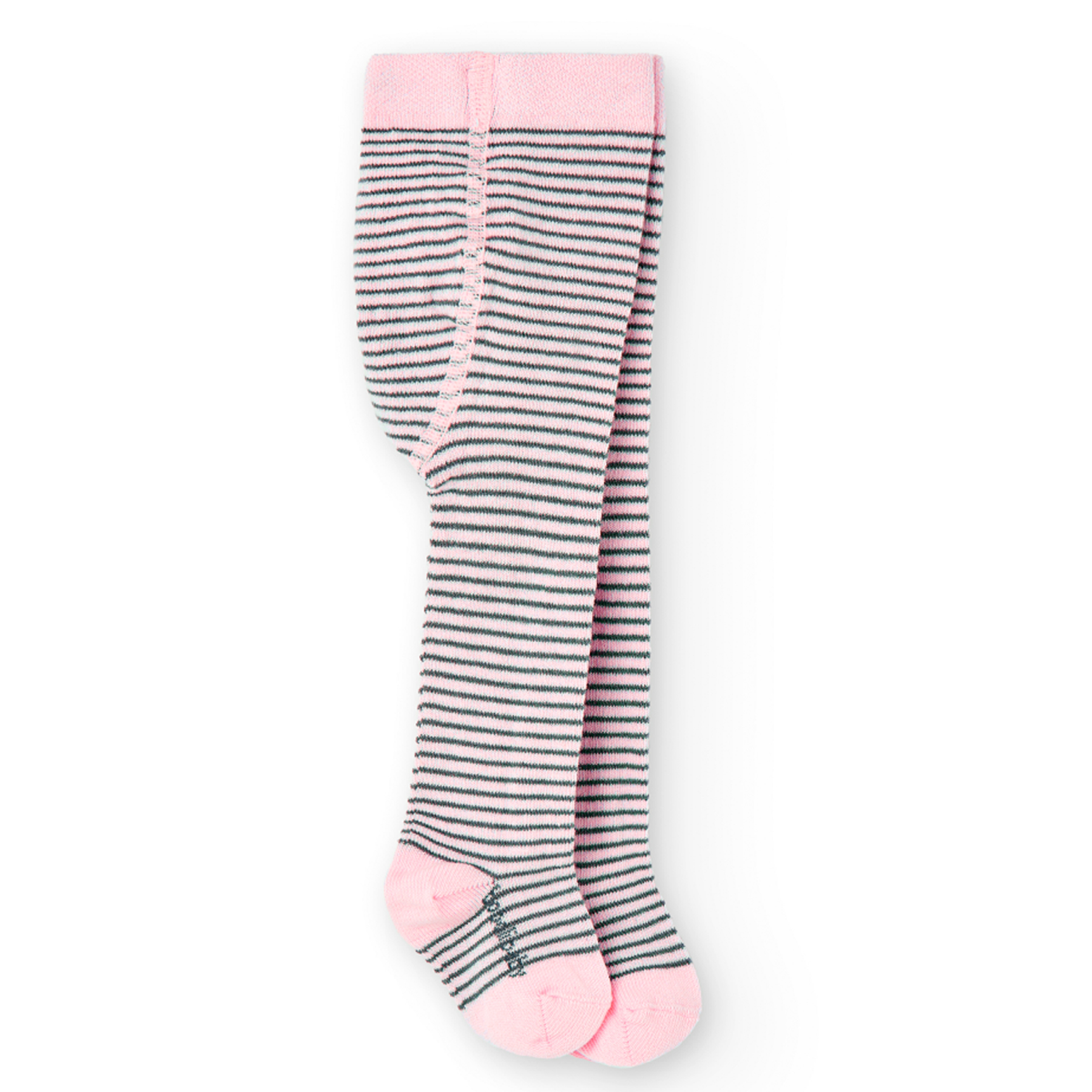 Pink and grey striped tights