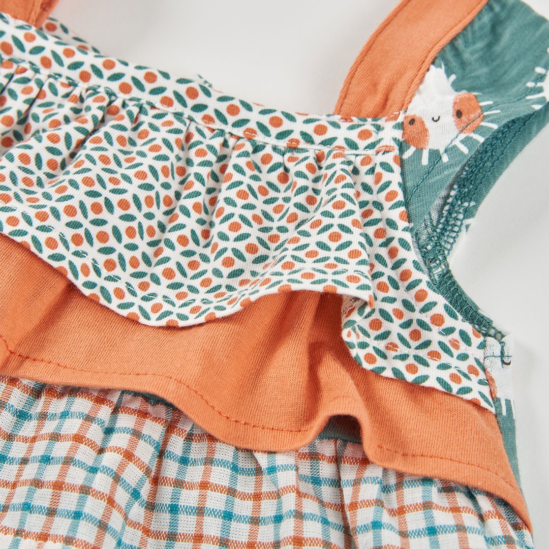 Multi-fabric summer dress 4