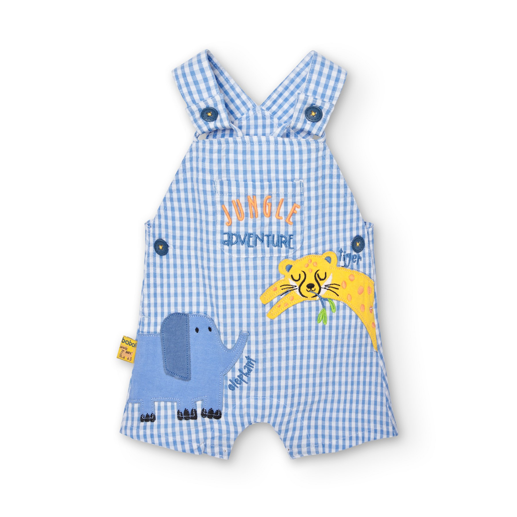 Jungle Adventure Blue Check Shortall 4