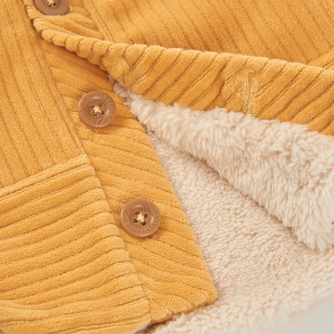 Mustard plush hooded jacket 4