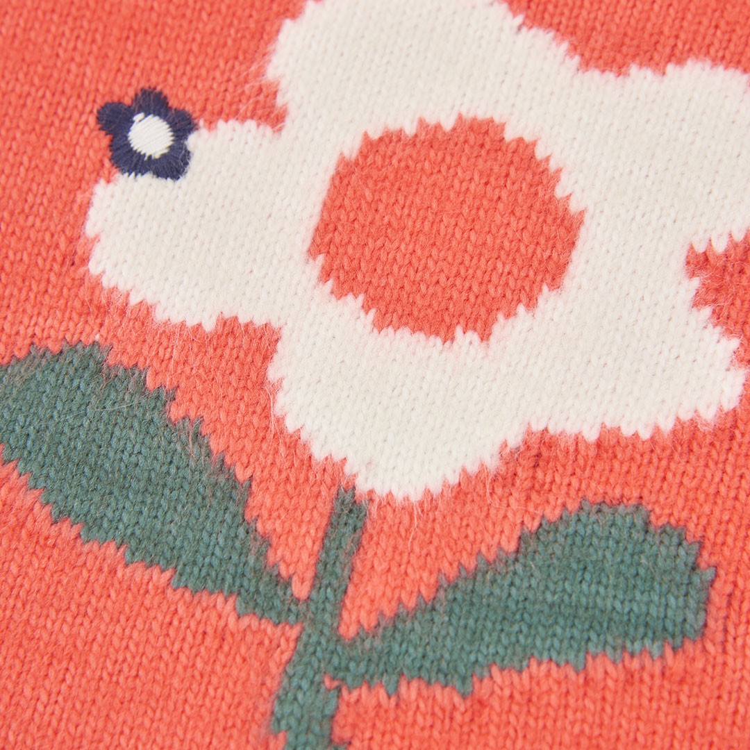 White Flower Orange Sweater - additional view 3