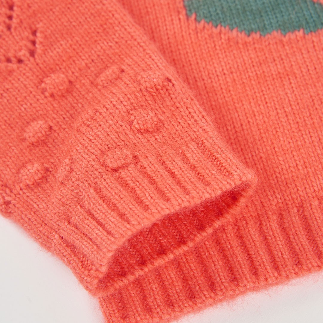White Flower Orange Sweater - additional view 4