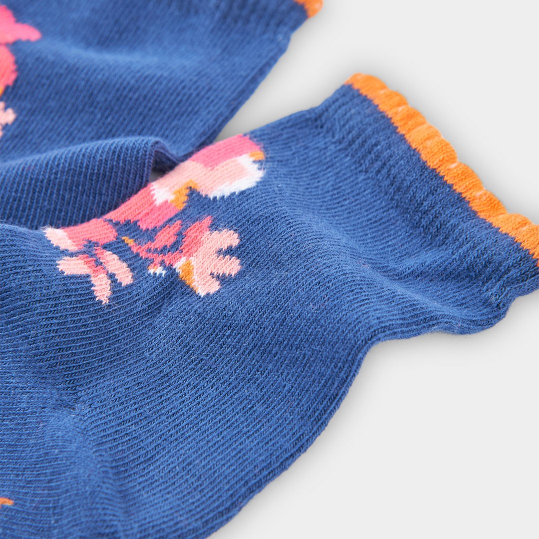 Girls 3 Pairs of Floral Socks 3