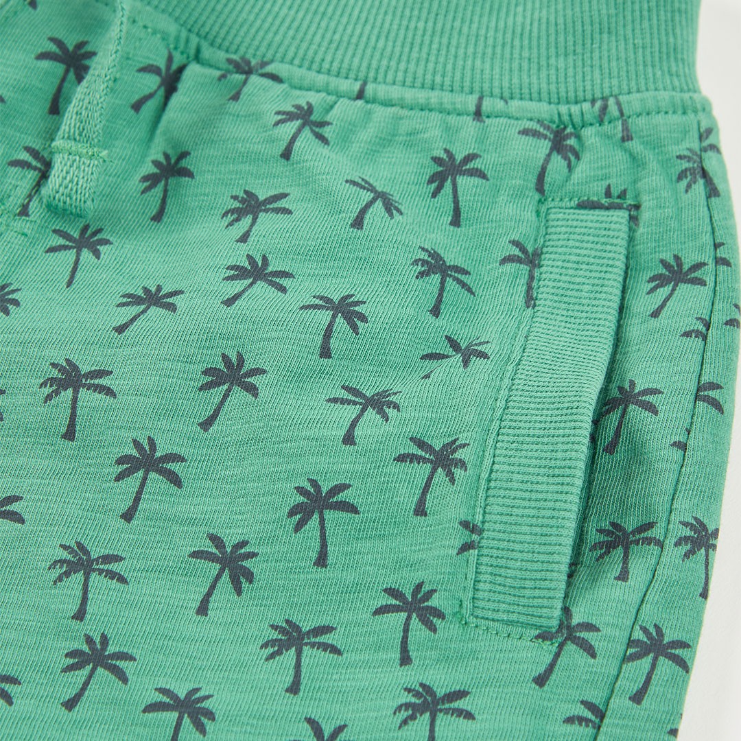 Green Palm Tree Jersey Shorts 3