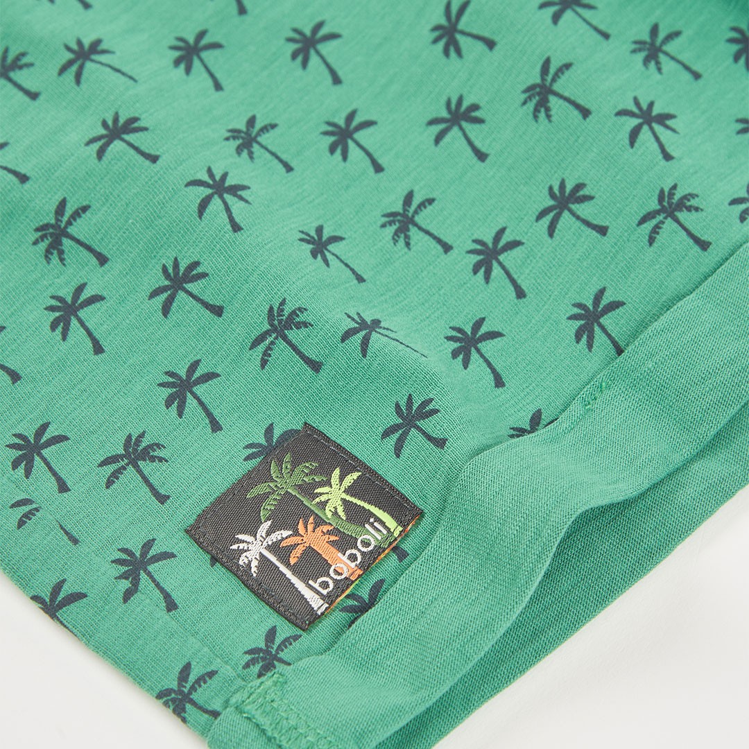 Green Palm Tree Jersey Shorts 4