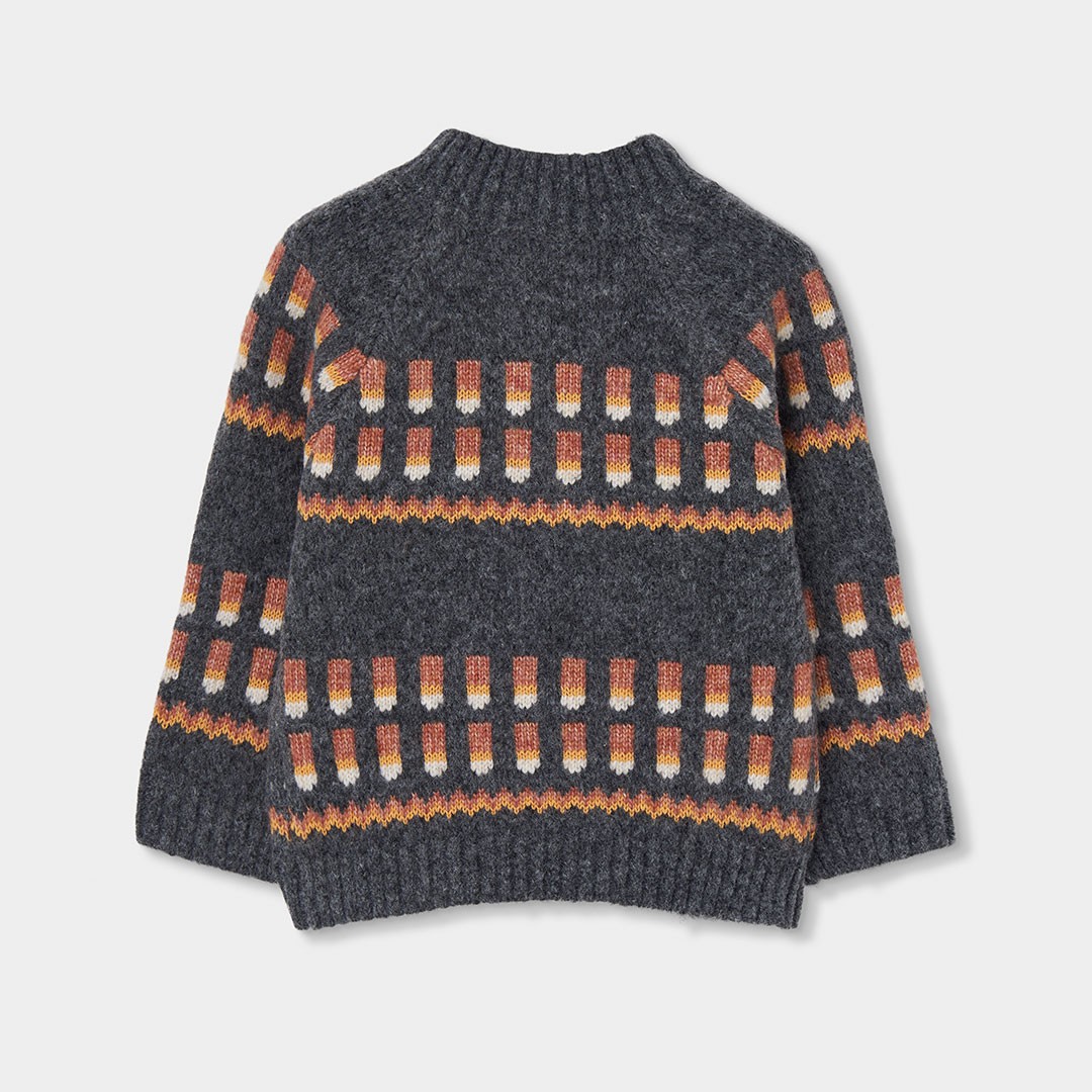 Grey and gold zipper sweater 2