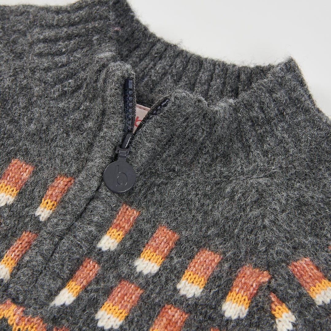 Grey and gold zipper sweater 3