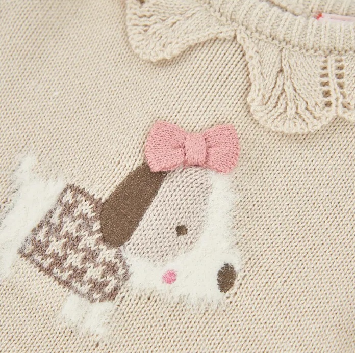 Puppy dress with houndstooth skirt 3