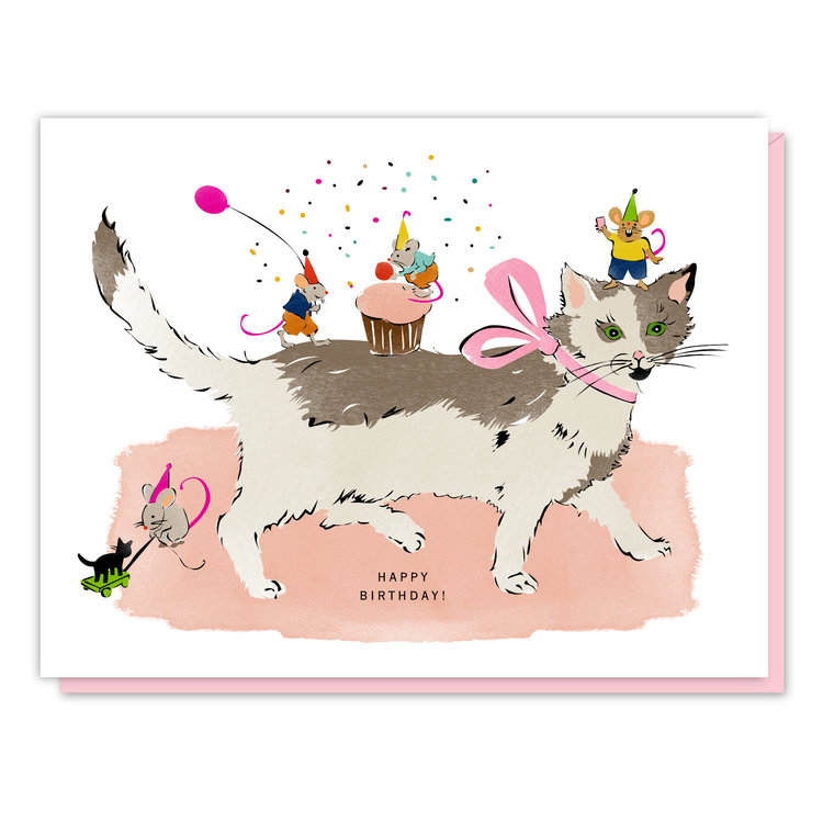 Cat and Mouse Birthday Card 1