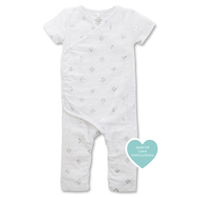 Metallic Silver Aztec Ss One Piece Paisley Monkey