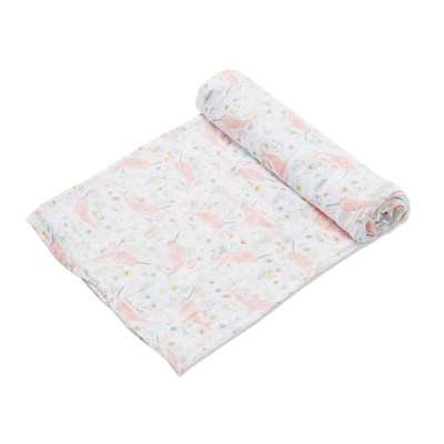 Narwhal Garden bamboo muslin swaddle blanket 1