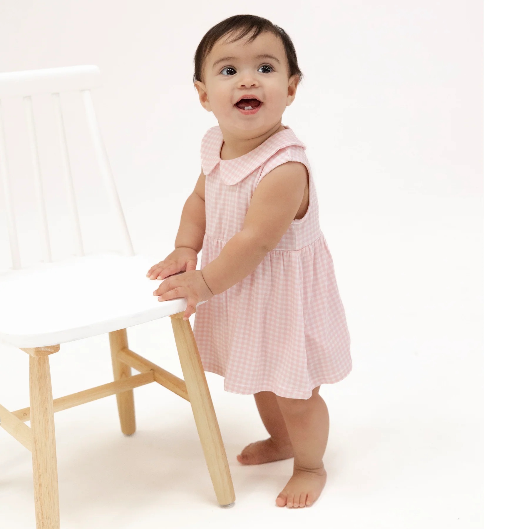 Pink Gingham Peter Pan Dress and Bloomer 2