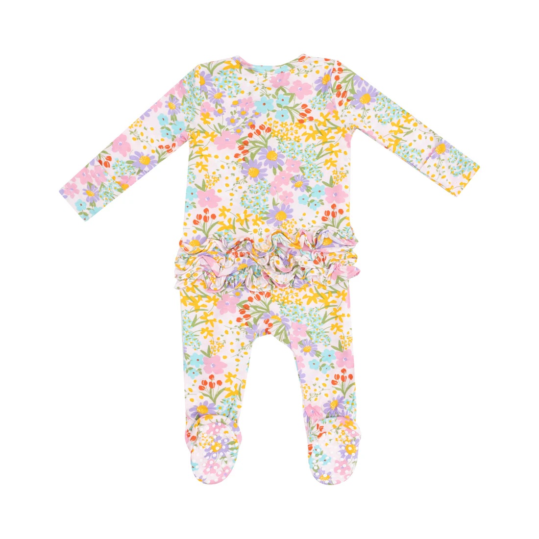 Amelia Floral 2 Way Zipper Bamboo Footie 2