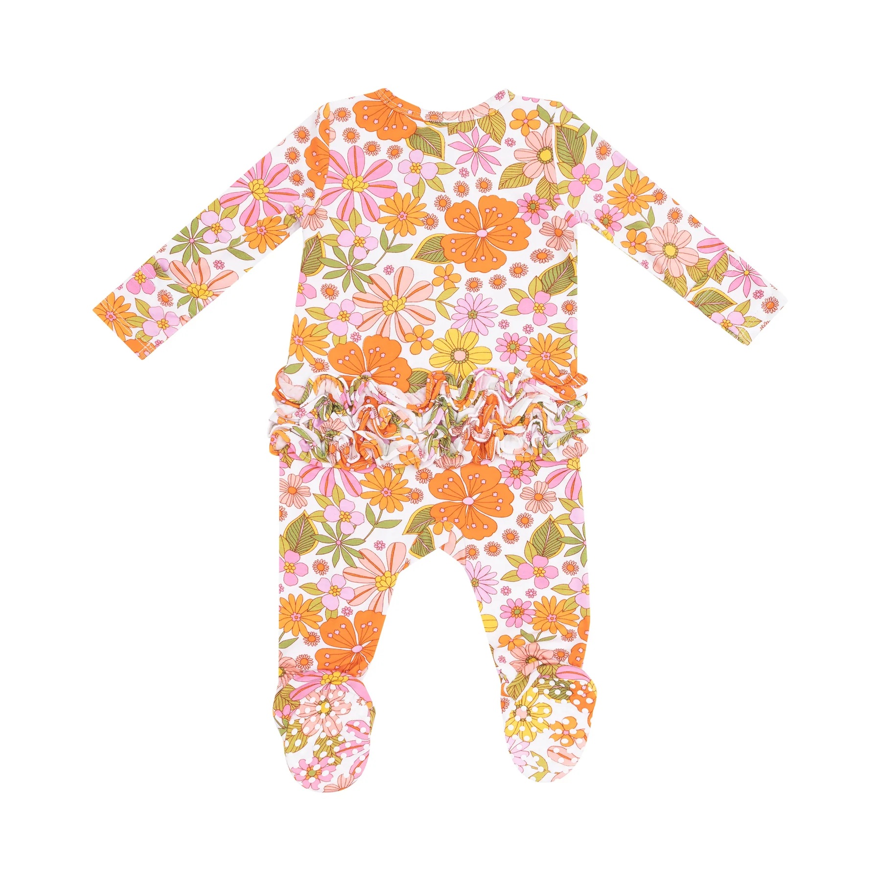 Boho Beachy Floral Bamboo Footie 2