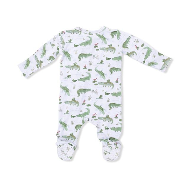 Crayon Alligators Bamboo Zipper Footie 2
