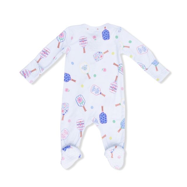 Floral Pickleball Zipper Bamboo Footie 2