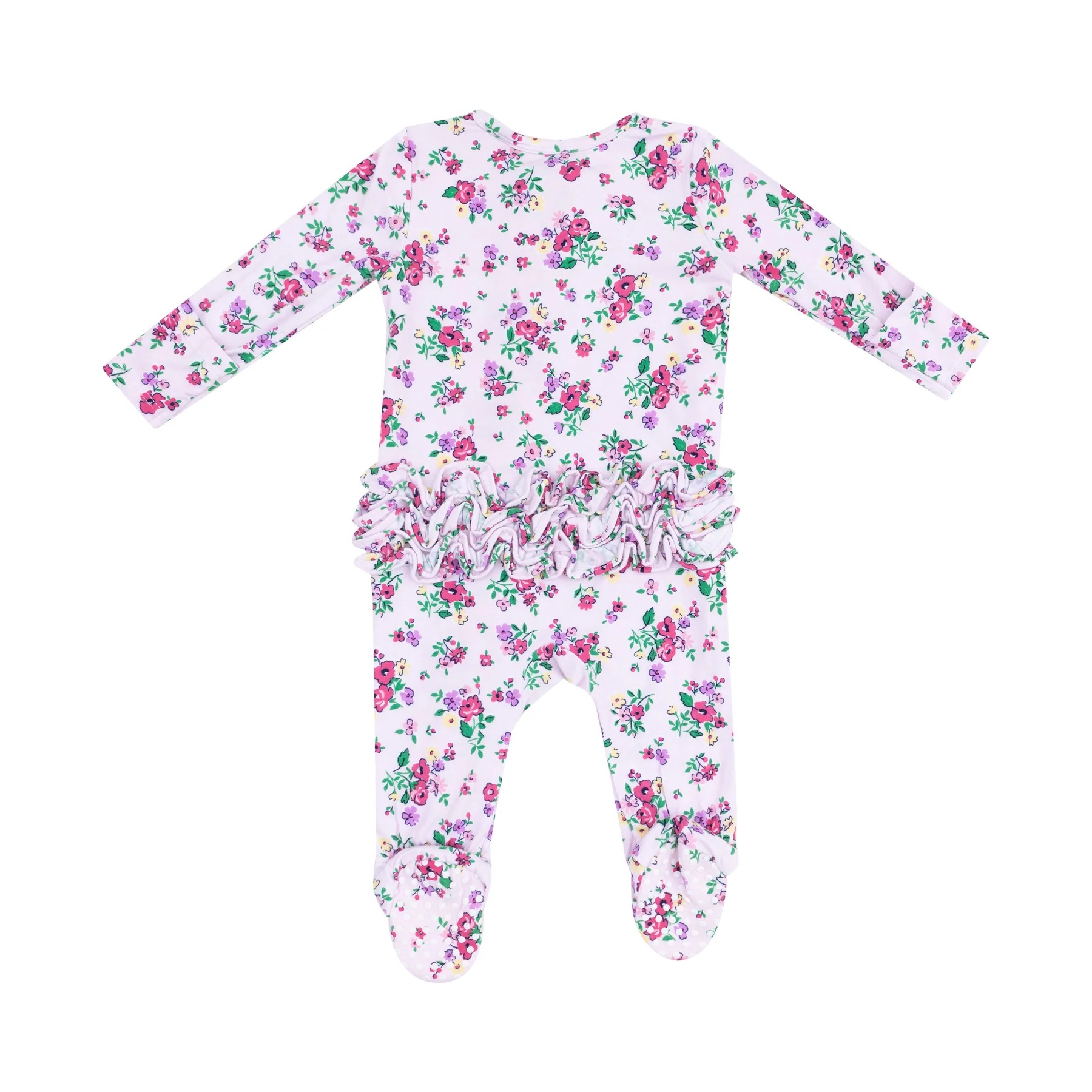 Preppy Roses 2 way Zipper Bamboo Footie 2