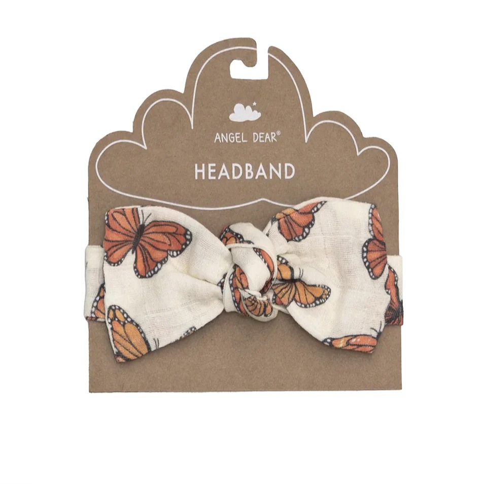 Monarch Butterflies Muslin Headband 1