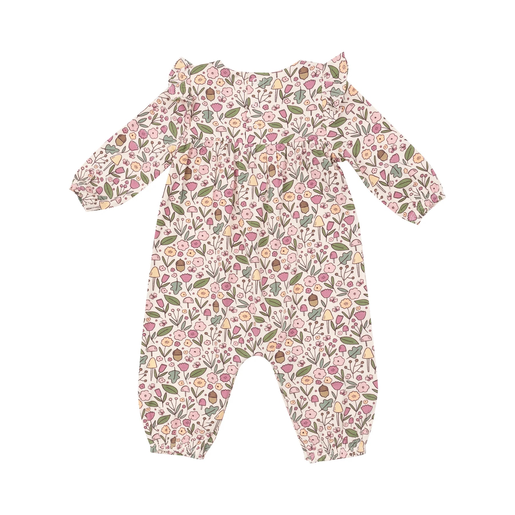 Acorn Floral - Ruffle Sleeve Bamboo Romper 2