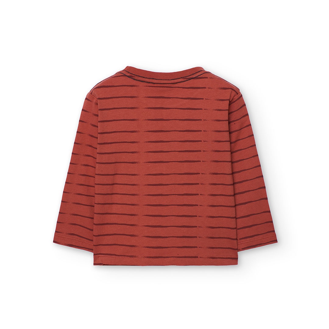 Orange Stripe Group Animal Photo Shirt 2