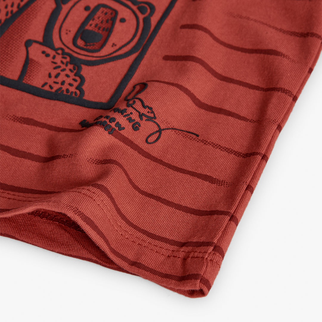 Orange Stripe Group Animal Photo Shirt 4