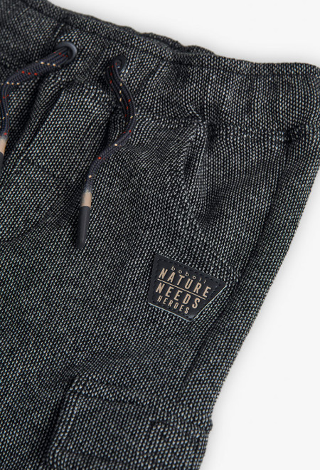 Charcoal knit pants with pockets 3