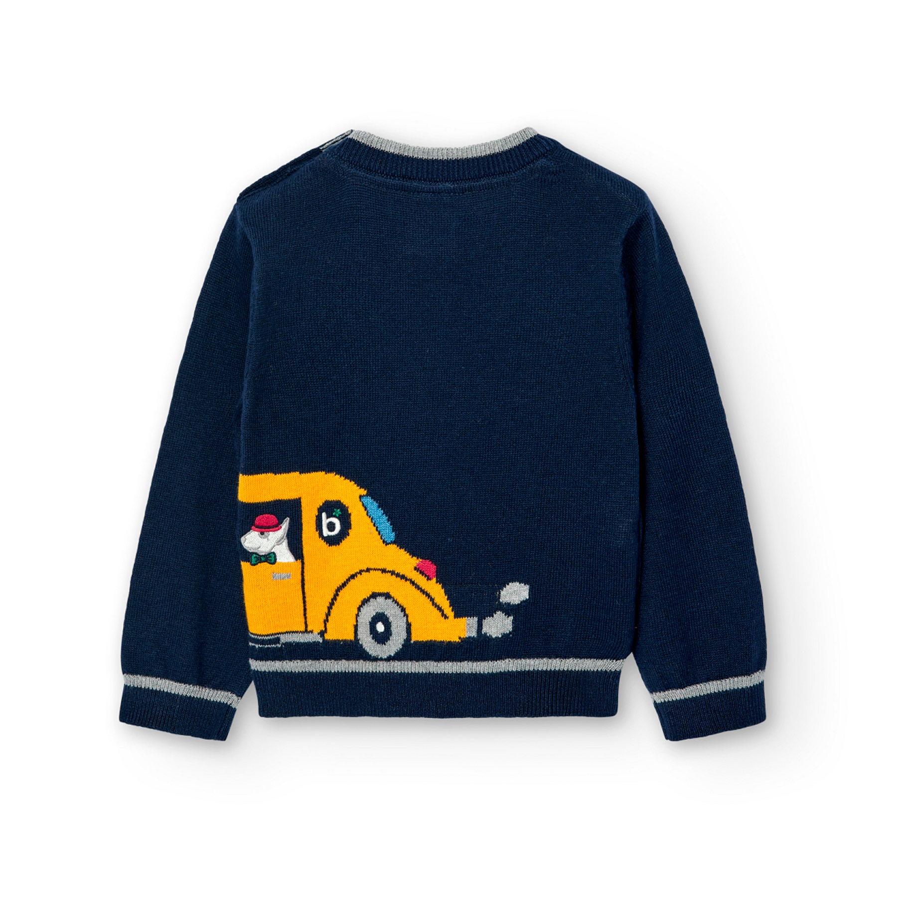 Dog in a car Navy Sweater 2