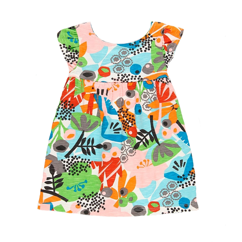 Tropical floral dress for baby girl 1