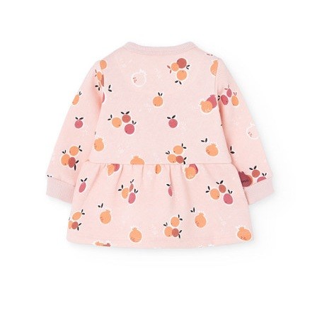Pink Fleece Fruit Dress with Snap Front 2