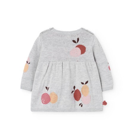 Grey knit fruit dress 2