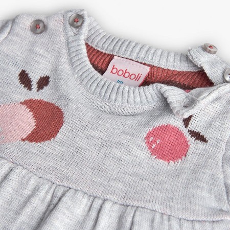 Grey knit fruit dress 3
