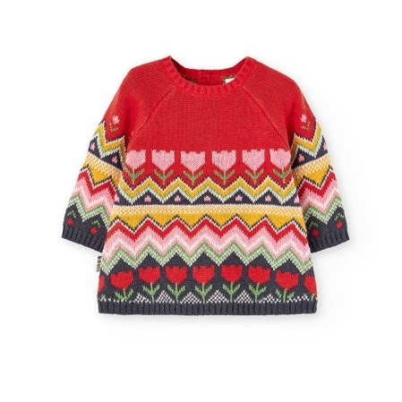 Tulip Design Knit Sweater Dress 1