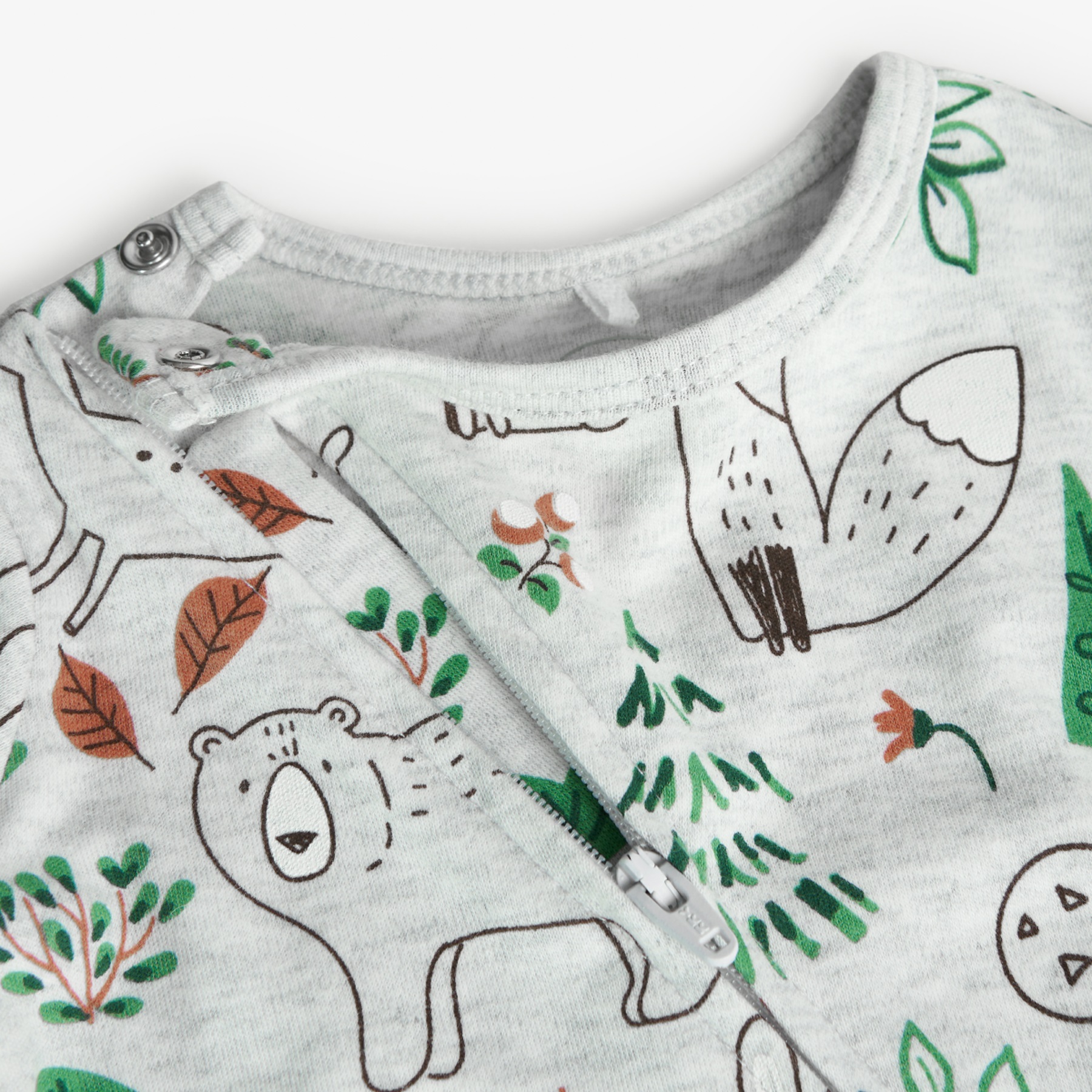 Forest Animals Zipper Footie 2