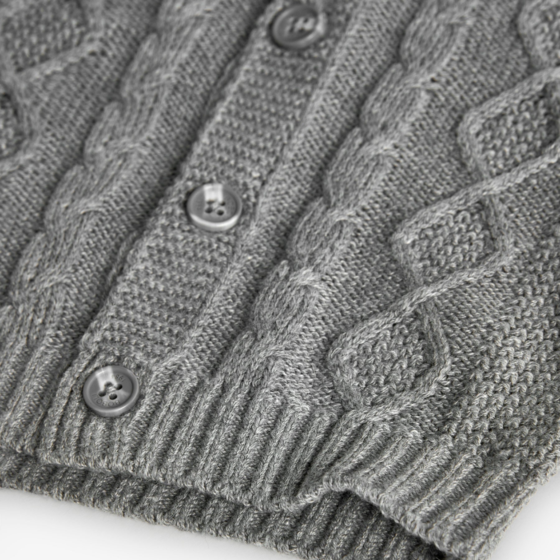 Unisex Grey Baby Button Up Sweater 4