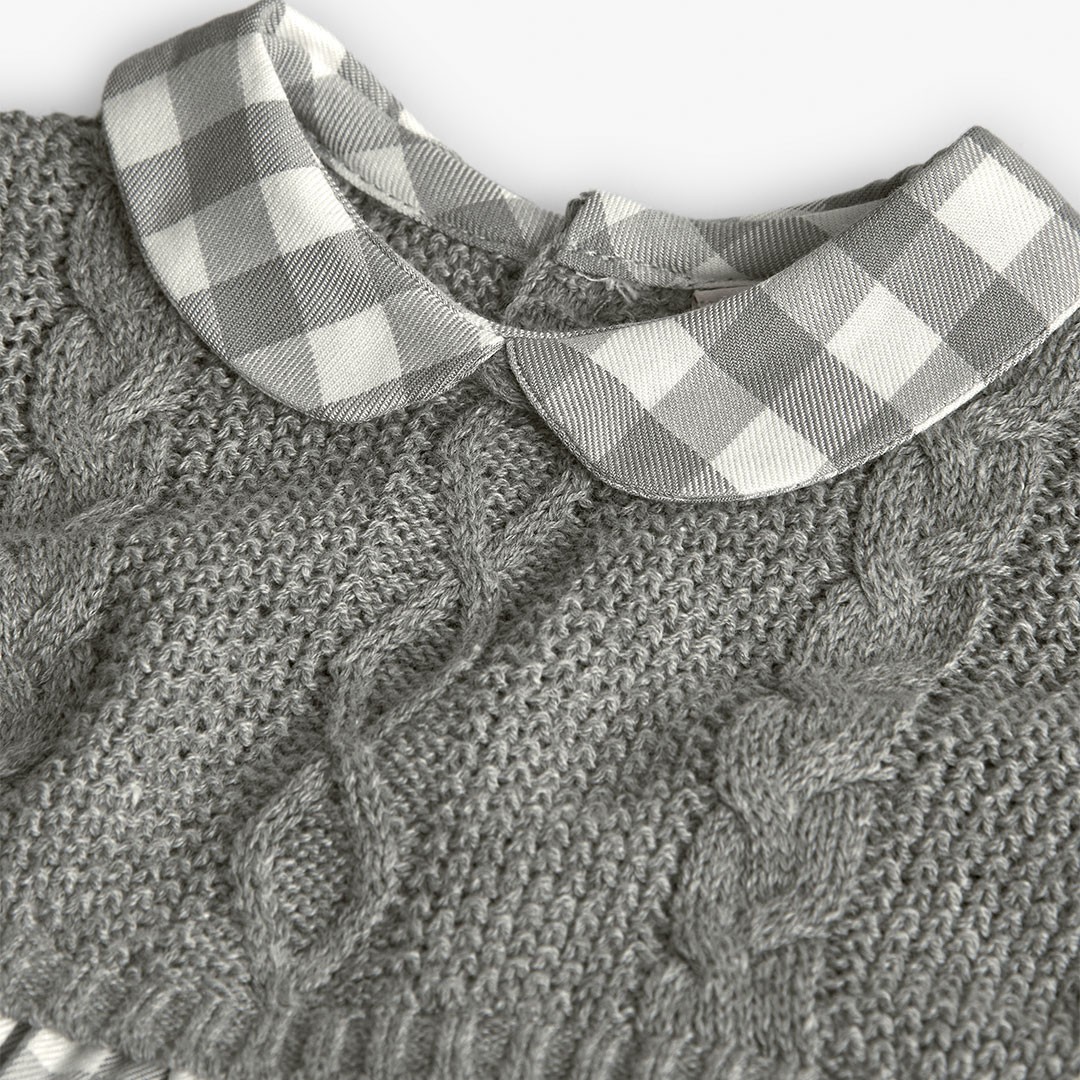 Grey knitwear and Check Dress 3