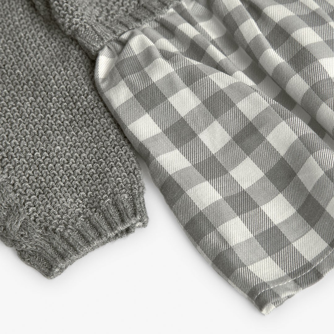 Grey knitwear and Check Dress 4