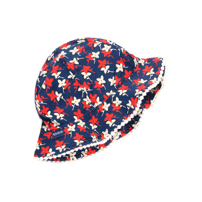 Red and blue floral hat 1