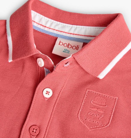 Orange pique polo shirt 2