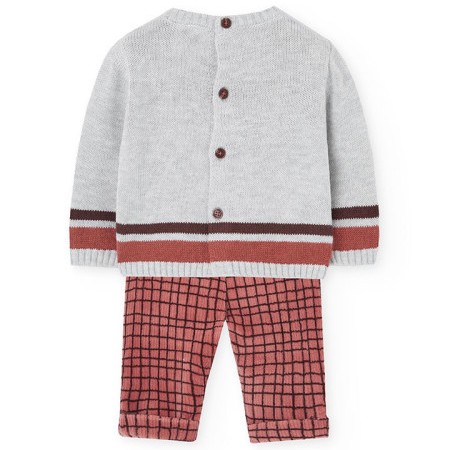 Rabbit Sweater with Checked Pants Set 2
