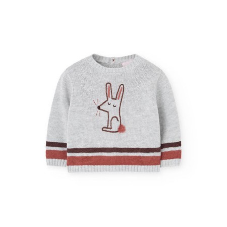 Rabbit Sweater with Checked Pants Set 3