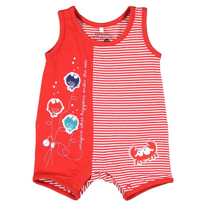 Red striped crab romper - 9 months 1