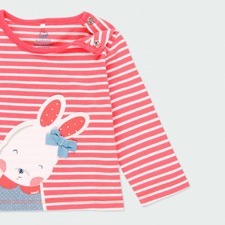 Girl rabbit striped LS shirt 2