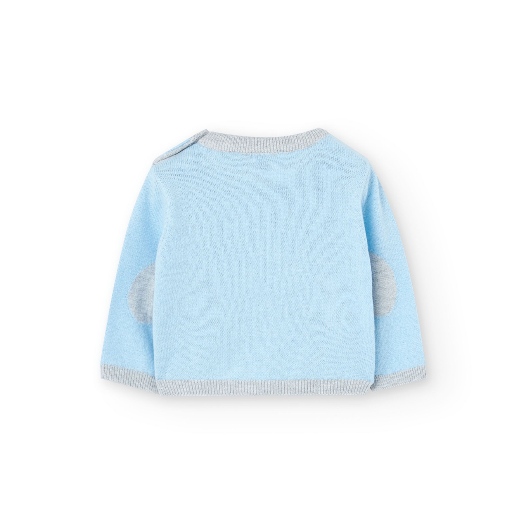 Sky Blue Baby Sweater with Diamond Pattern 2