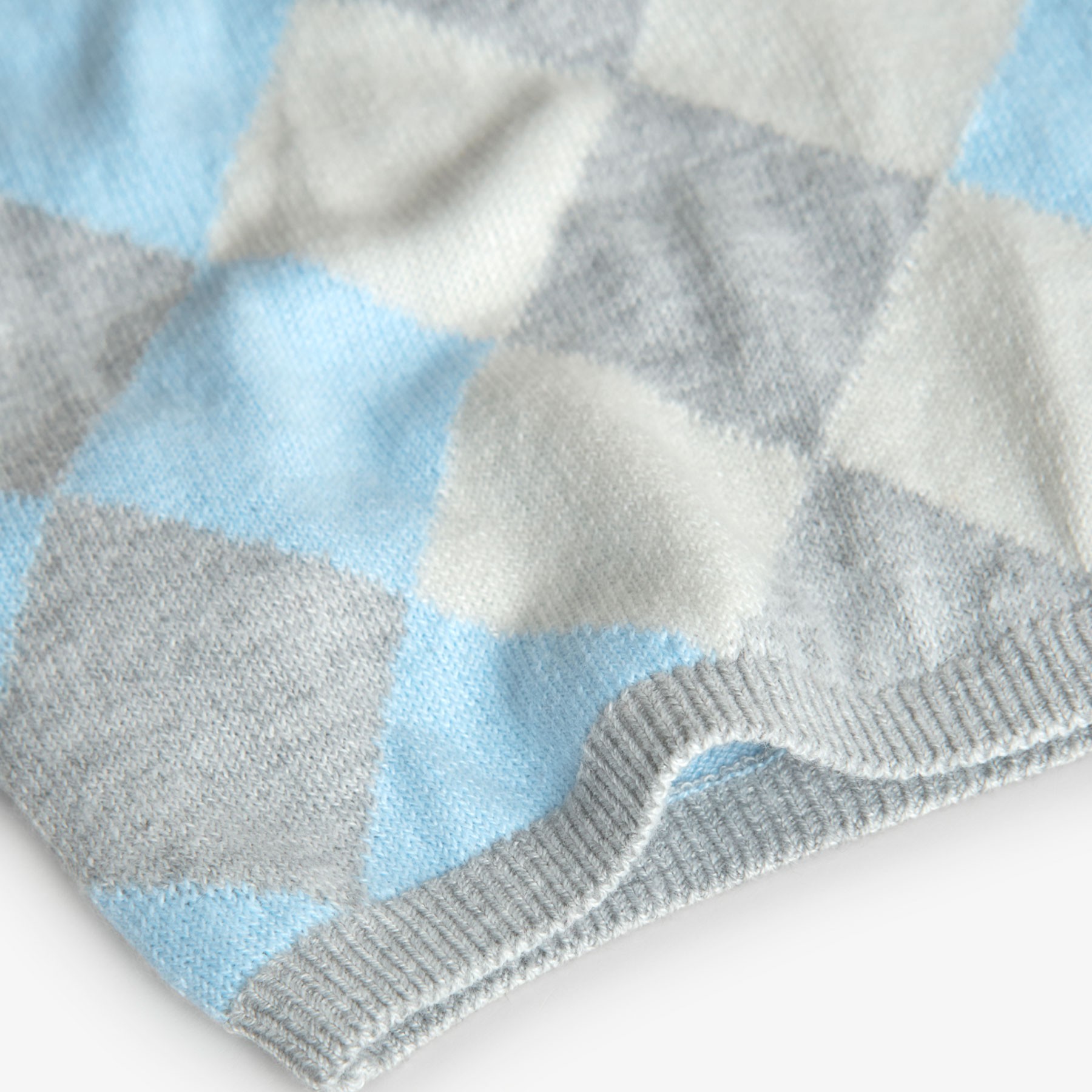 Sky Blue Baby Sweater with Diamond Pattern 4