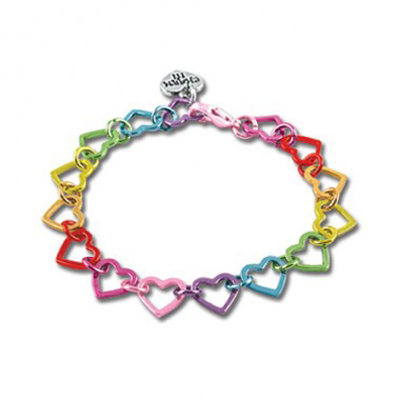 Rainbow Heart Link Bracelet 1