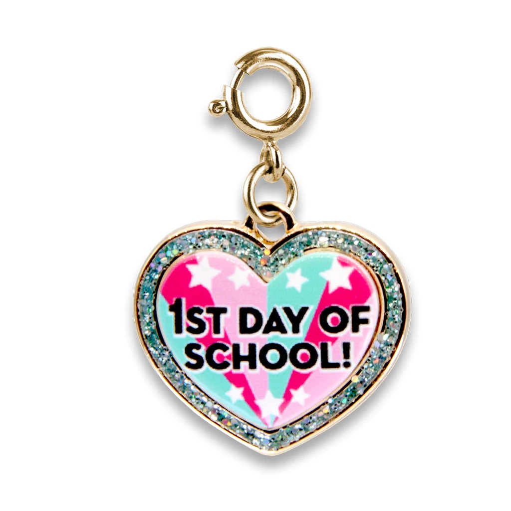 Gold Glitter First Day of School Charm 1