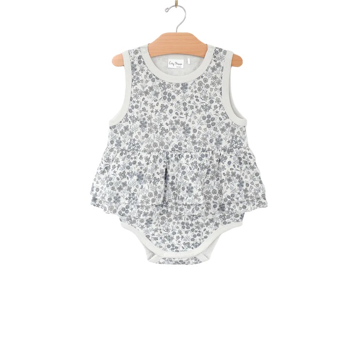 Calico Floral Skirted Tank Bodysuit 1