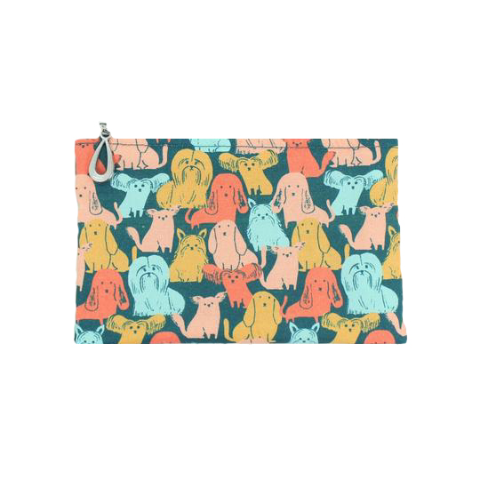 Dogs on teal coin purse 1