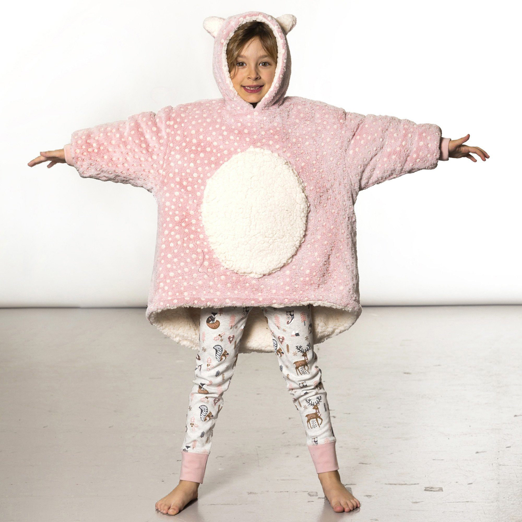Pink Dots Hooded Blanket 2