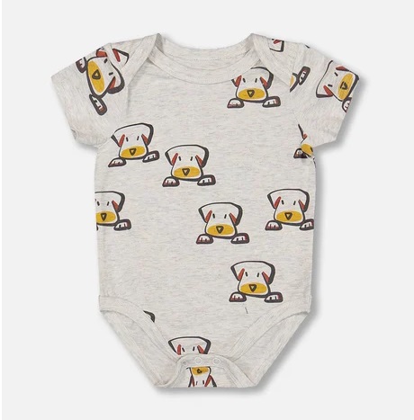 Printed Dogs Organic Cotton Onesie and Shortall Set 2